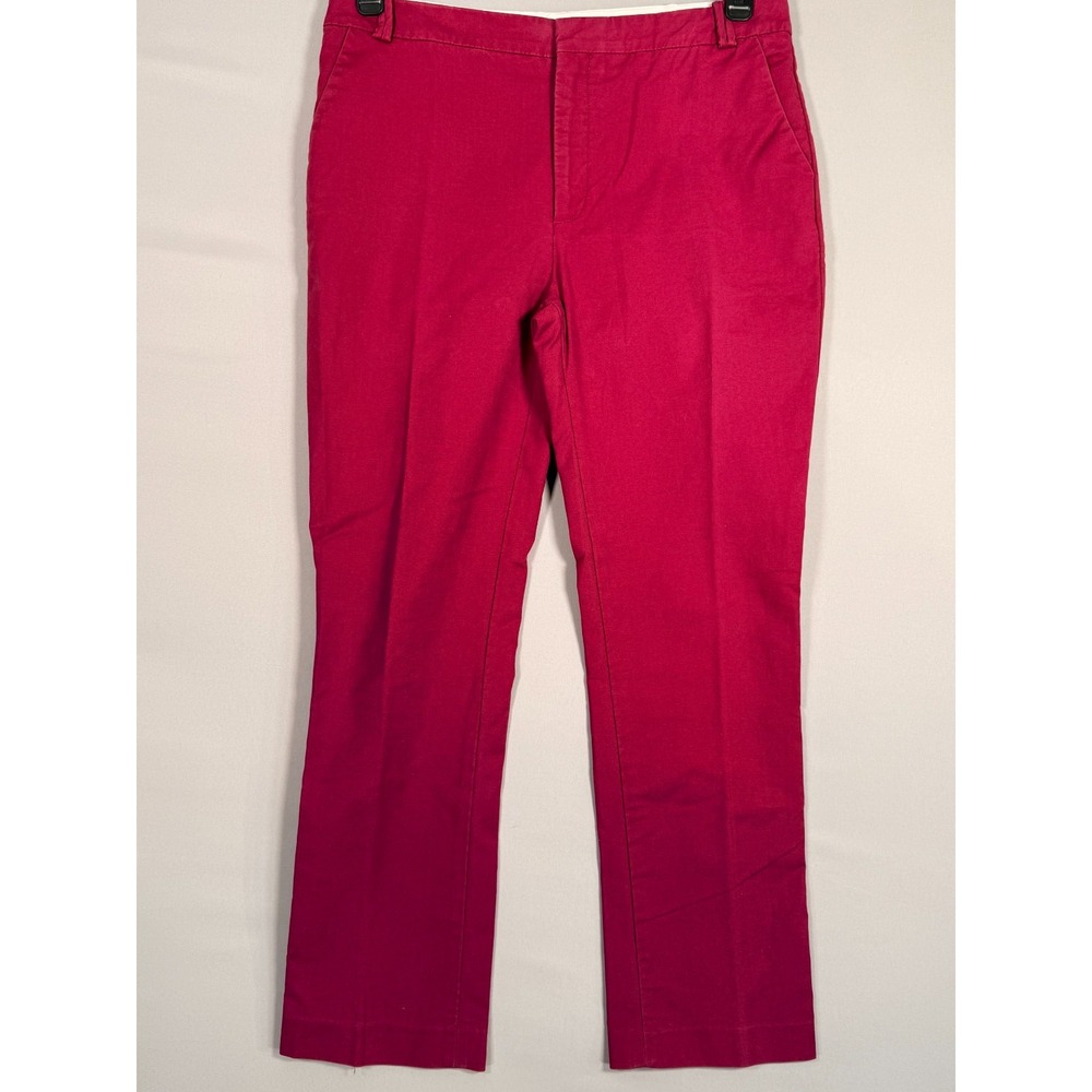 Zara Women's Burgundy Straight Leg Dress Casual Pants Size 8 32x27" Soft Comfort